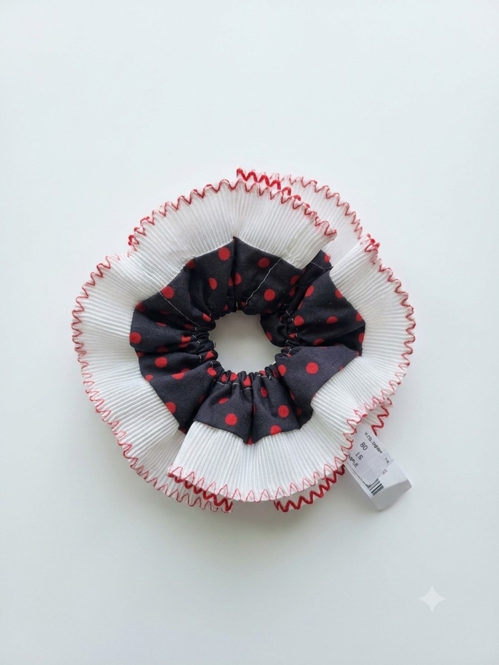 ✏️  Free People Polka Dot Pleated Ruffle Scrunchie.